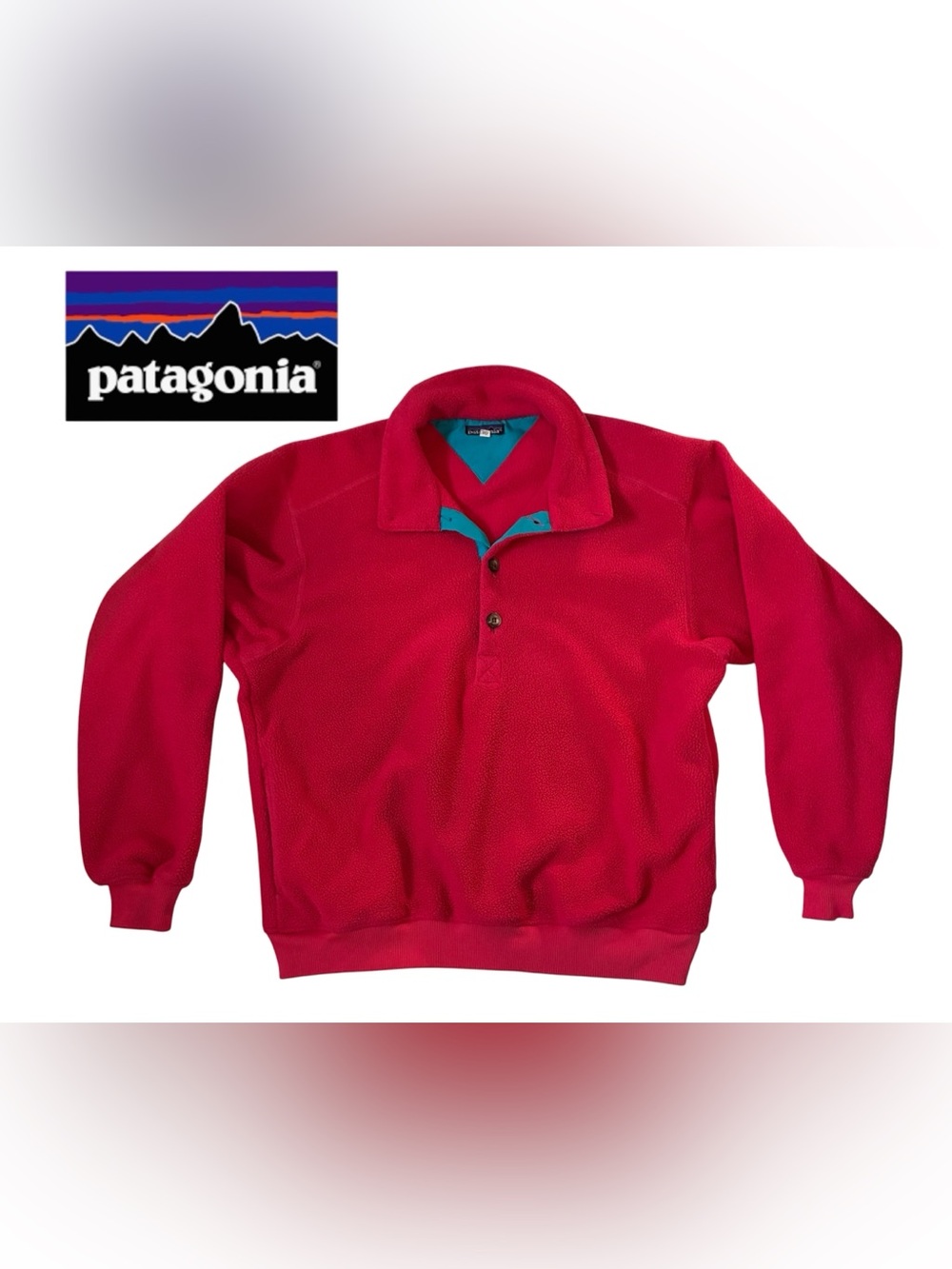 VINTAGE PATAGONIA FLEECE PULLOVER SWEATER SYNCHILLA MADE IN CANADA LARGE UNISEX